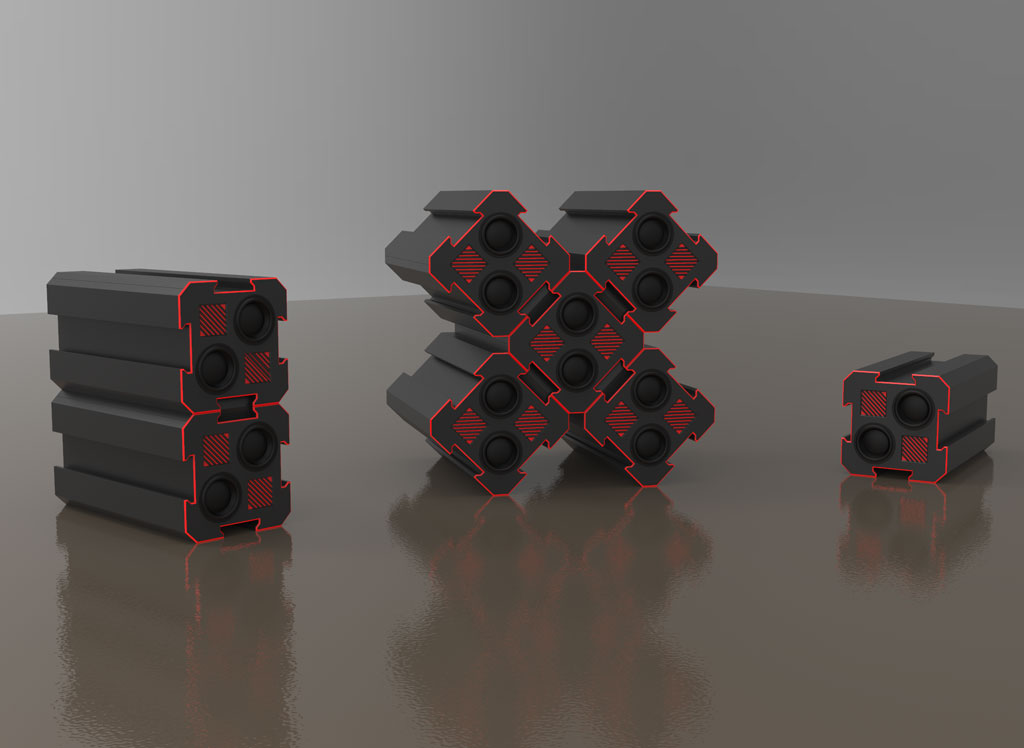 Speaker render modules in 1, 2, & 5 unit configurations